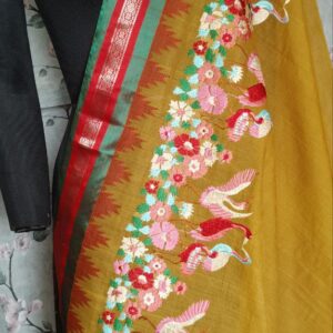 Khadi Embroidery Saree