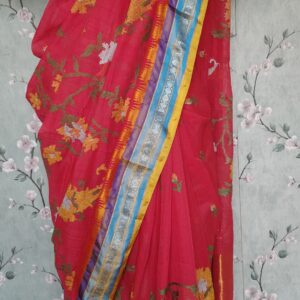 khadi embroidery saree