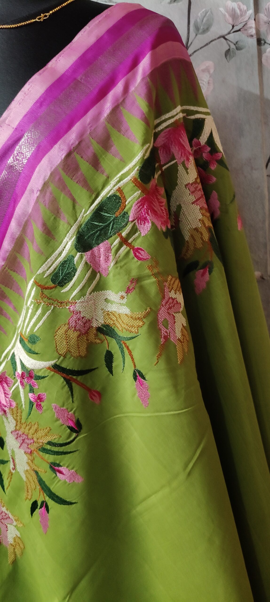 khadi Embroidery Saree - Image 3