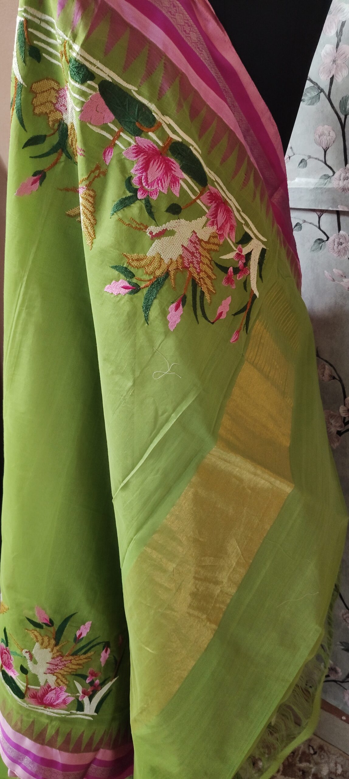 khadi Embroidery Saree - Image 5