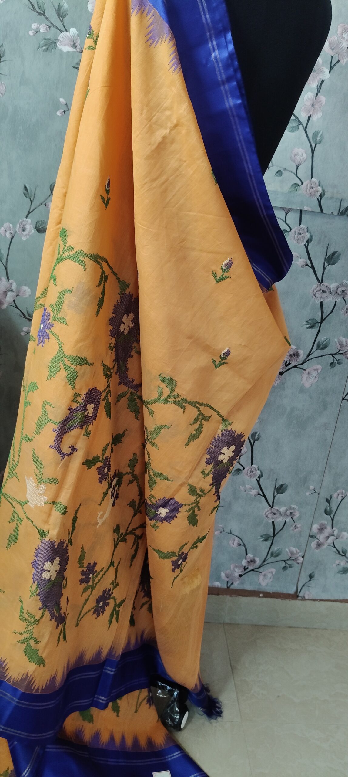 Khadi Embroidery Saree - Image 3